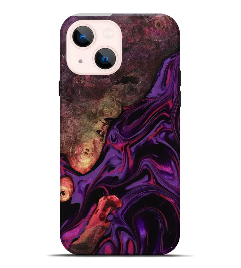 iPhone 14 Plus Wood Live Edge Phone Case - Liberty (Purple, 817010)