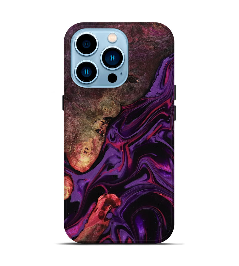 iPhone 14 Pro Wood Live Edge Phone Case - Liberty (Purple, 817010)