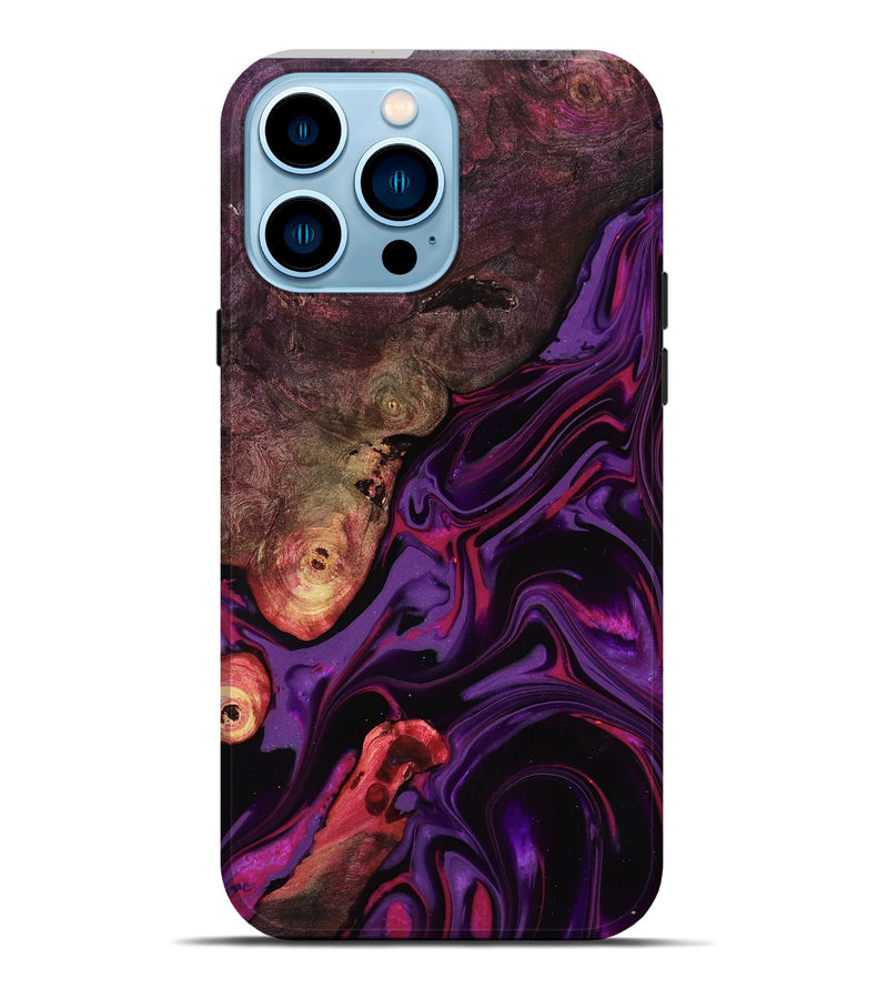 iPhone 14 Pro Max Wood Live Edge Phone Case - Liberty (Purple, 817010)