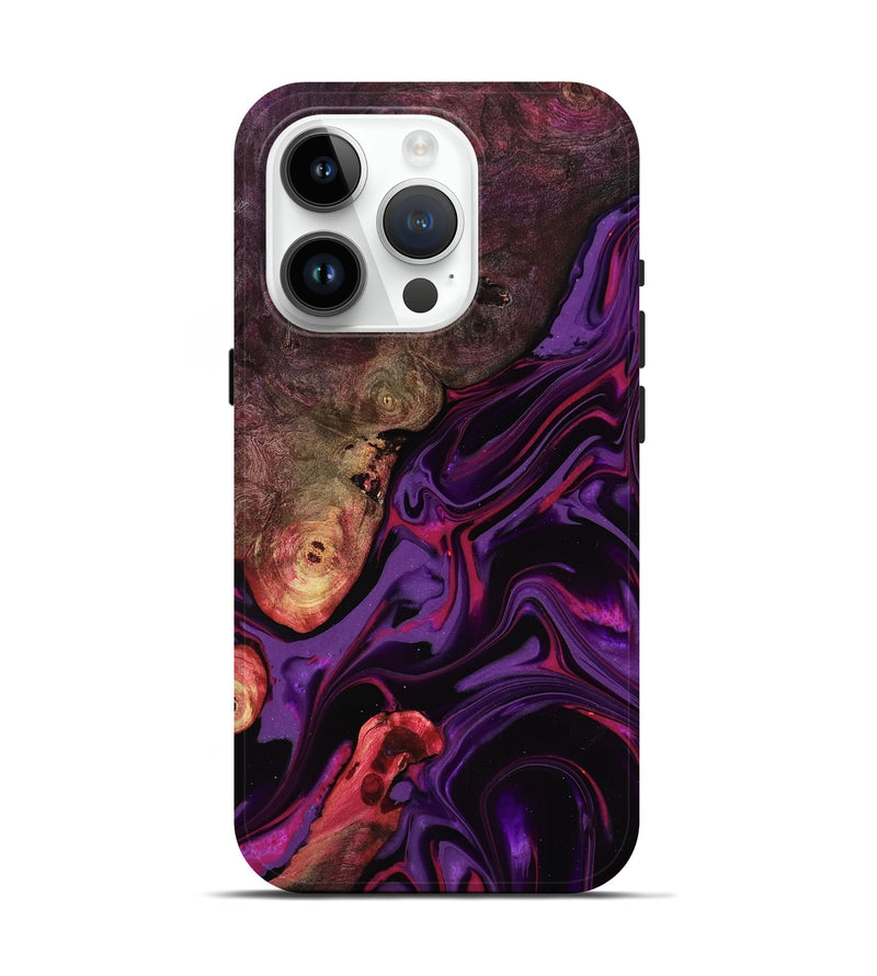 iPhone 15 Pro Wood Live Edge Phone Case - Liberty (Purple, 817010)