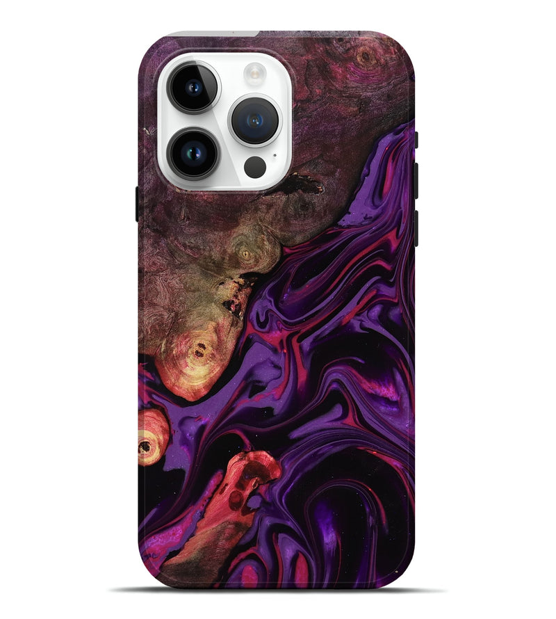 iPhone 15 Pro Max Wood Live Edge Phone Case - Liberty (Purple, 817010)