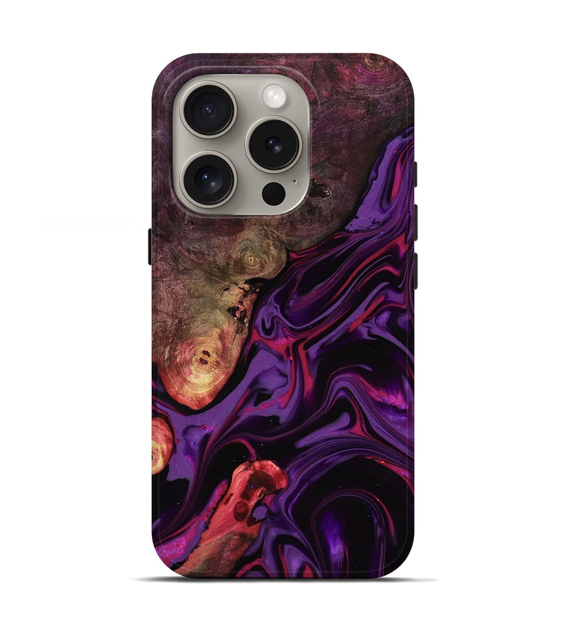 iPhone 16 Pro Wood Live Edge Phone Case - Liberty (Purple, 817010)