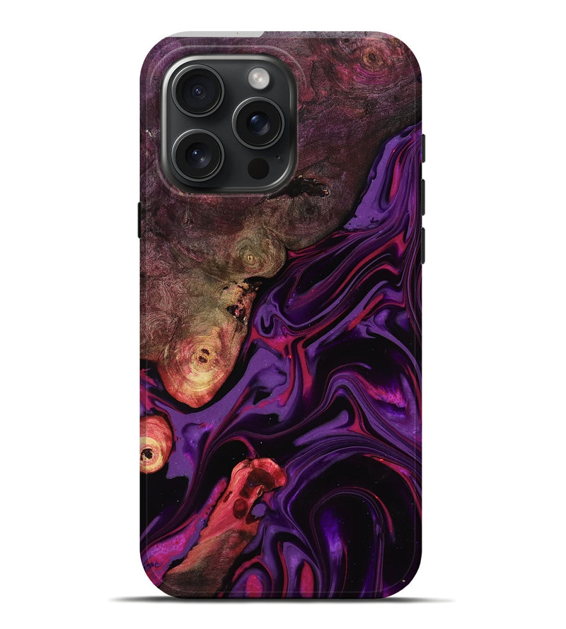 iPhone 16 Pro Max Wood Live Edge Phone Case - Liberty (Purple, 817010)
