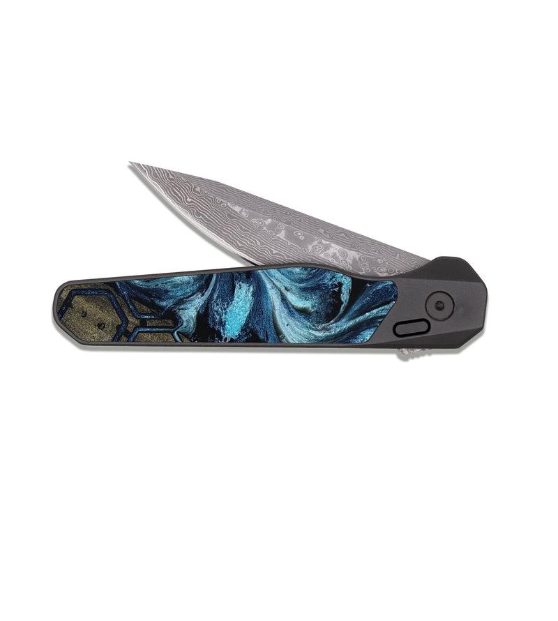 EDC Dark Damascus Wood Pocket Knife - Promise (Pattern, 817036)