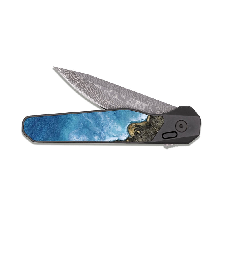 EDC Dark Damascus Wood Pocket Knife - Rylan (Coastal, 817043)