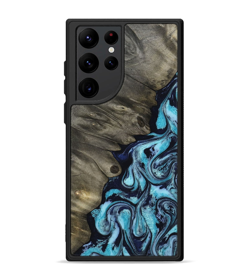 Galaxy S22 Ultra Wood Phone Case - Myrna (Blue, 817134)