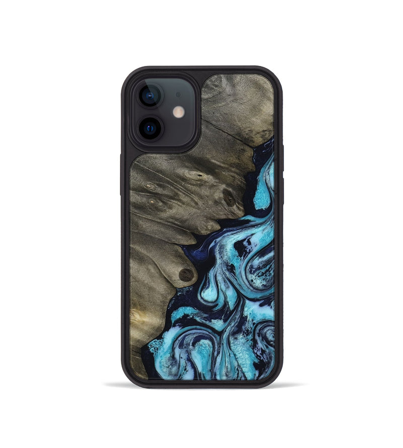 iPhone 12 mini Wood Phone Case - Myrna (Blue, 817134)