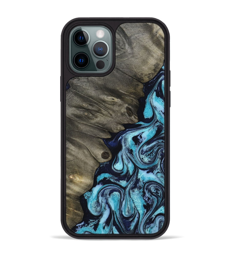 iPhone 12 Pro Max Wood Phone Case - Myrna (Blue, 817134)