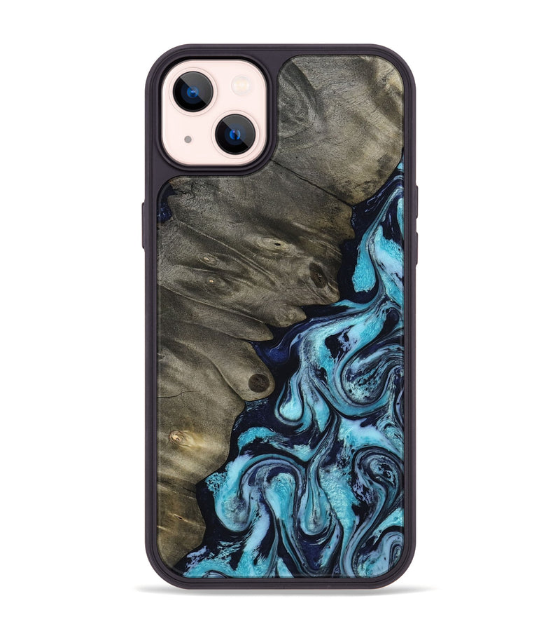 iPhone 14 Plus Wood Phone Case - Myrna (Blue, 817134)