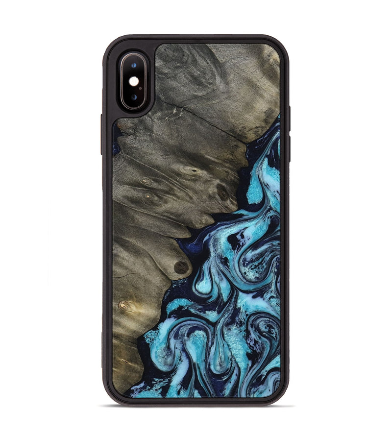 iPhone Xs Max Wood Phone Case - Myrna (Blue, 817134)