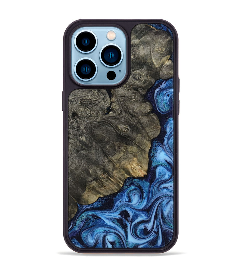 iPhone 14 Pro Max Wood Phone Case - Albina (Blue, 817136)