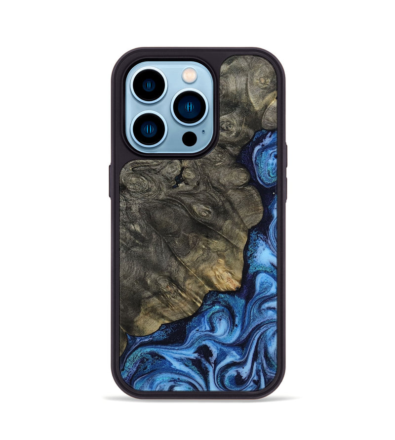 iPhone 14 Pro Wood Phone Case - Albina (Blue, 817136)