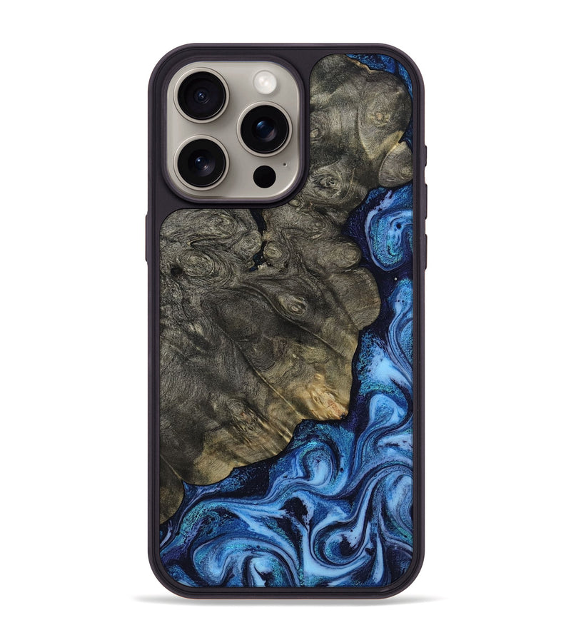 iPhone 15 Pro Max Wood Phone Case - Albina (Blue, 817136)