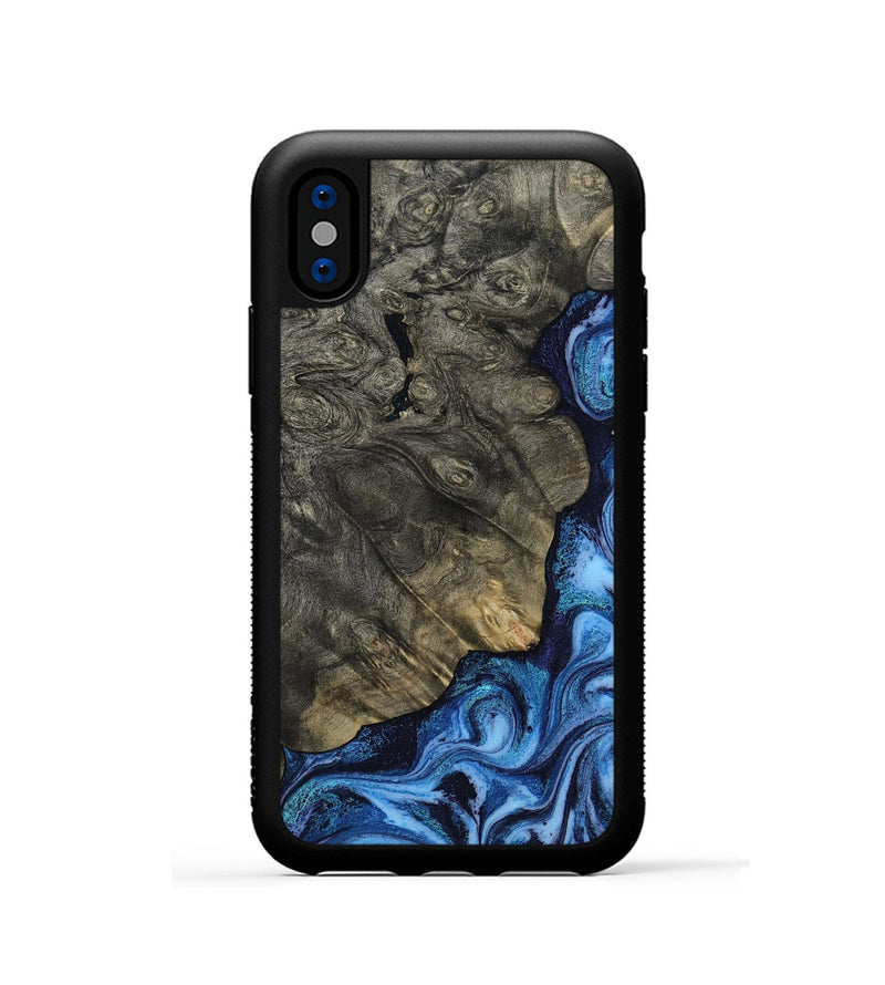 iPhone Xs Wood Phone Case - Albina (Blue, 817136)