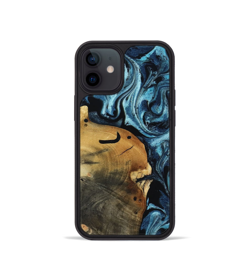 iPhone 12 mini Wood Phone Case - Shani (Blue, 817140)