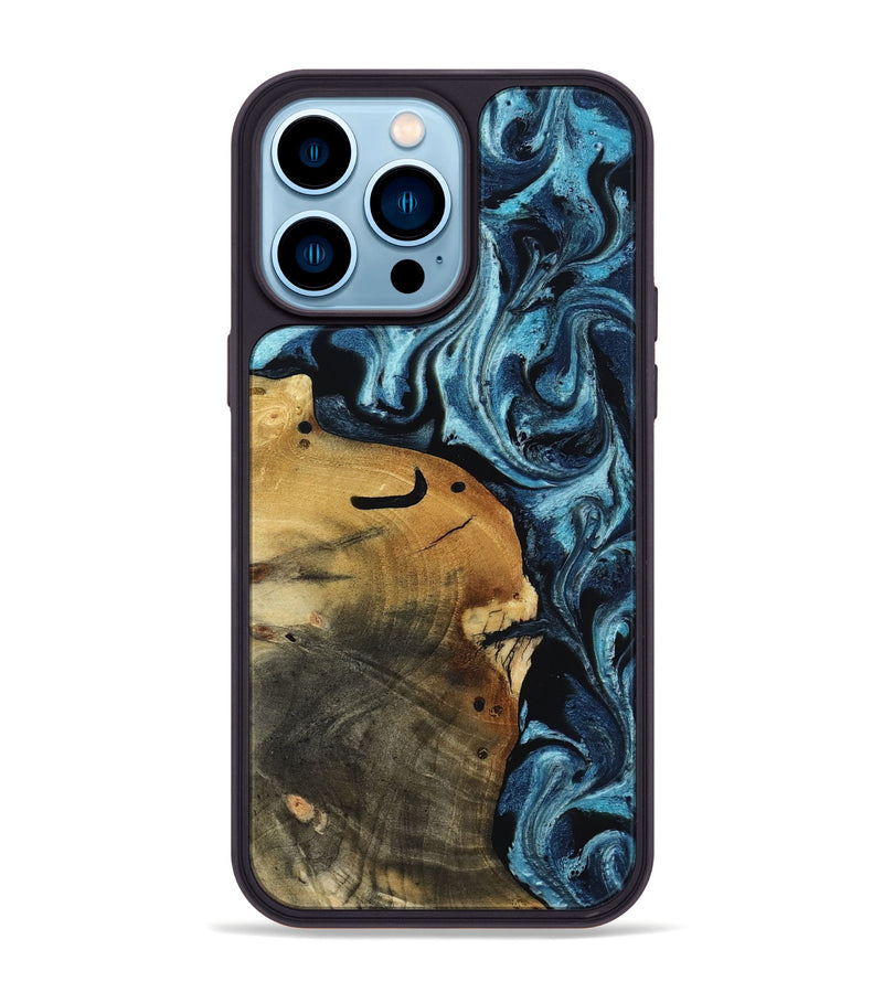 iPhone 14 Pro Max Wood Phone Case - Shani (Blue, 817140)