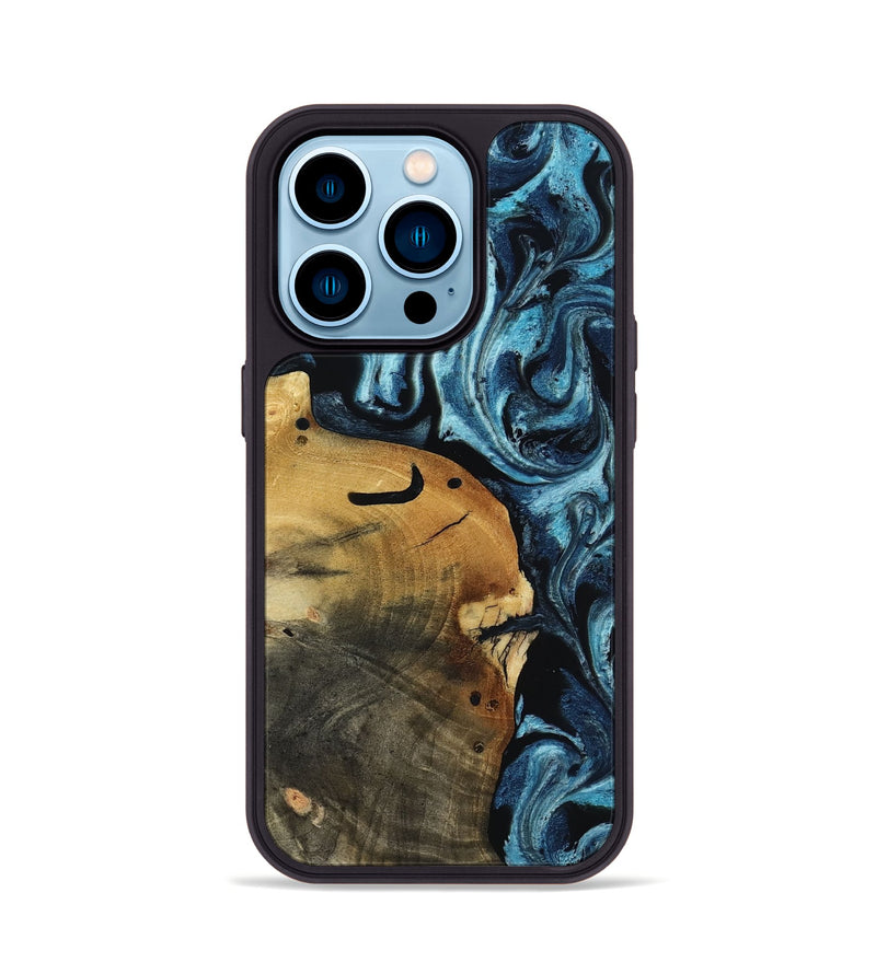 iPhone 14 Pro Wood Phone Case - Shani (Blue, 817140)