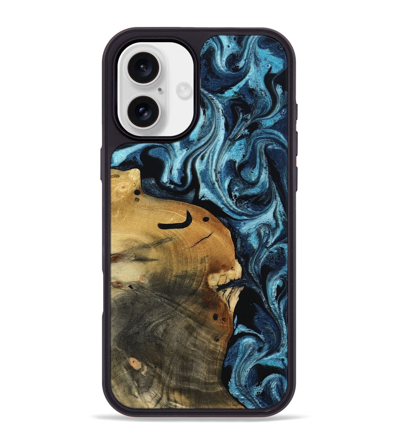 iPhone 16 Plus Wood Phone Case - Shani (Blue, 817140)