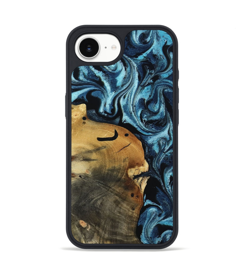 iPhone 16e Wood Phone Case - Shani (Blue, 817140)