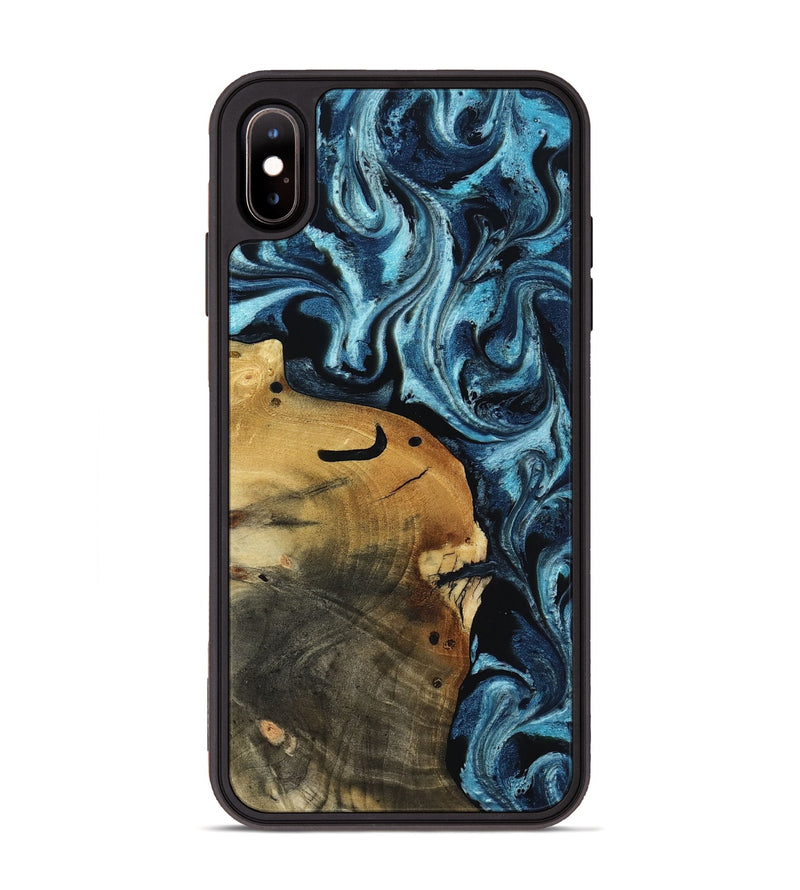 iPhone Xs Max Wood Phone Case - Shani (Blue, 817140)