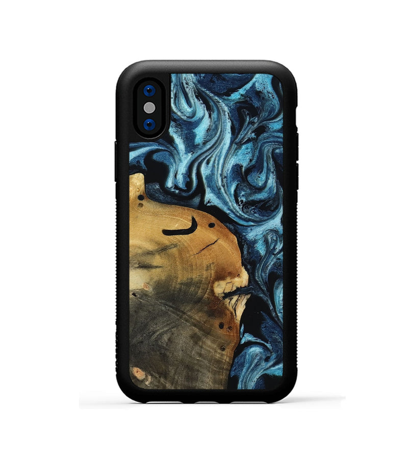 iPhone Xs Wood Phone Case - Shani (Blue, 817140)