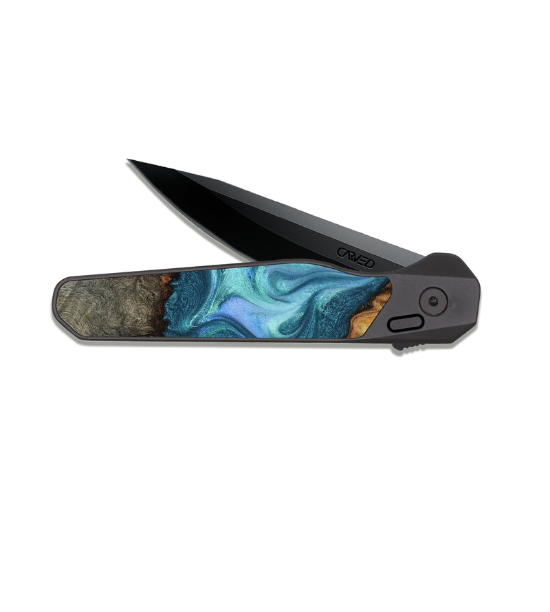 EDC Dark Slate Wood Pocket Knife - Dilan (Blue, 817142)