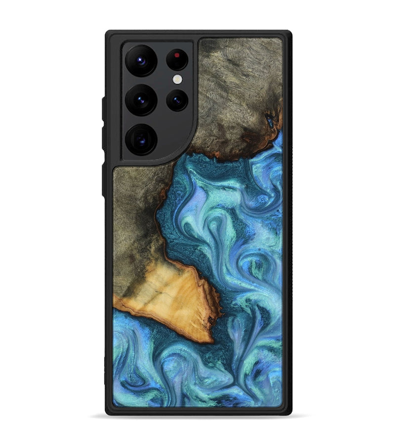 Galaxy S22 Ultra Wood Phone Case - Dilan (Blue, 817142)