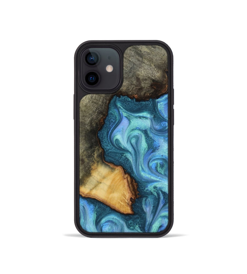 iPhone 12 mini Wood Phone Case - Dilan (Blue, 817142)