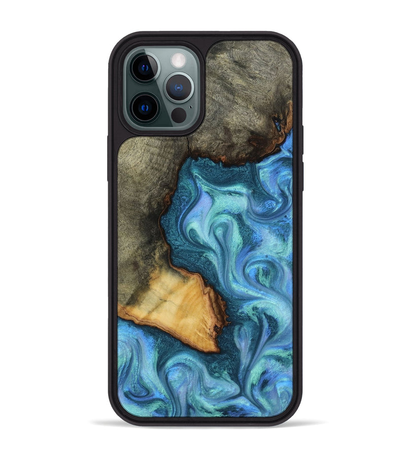 iPhone 12 Pro Max Wood Phone Case - Dilan (Blue, 817142)
