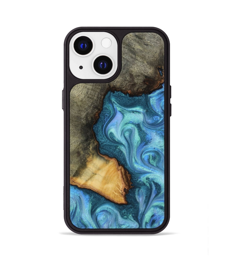 iPhone 13 Wood Phone Case - Dilan (Blue, 817142)