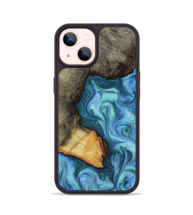 iPhone 14 Wood Phone Case - Dilan (Blue, 817142)
