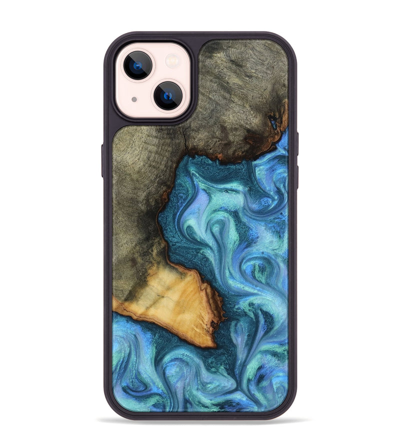 iPhone 14 Plus Wood Phone Case - Dilan (Blue, 817142)