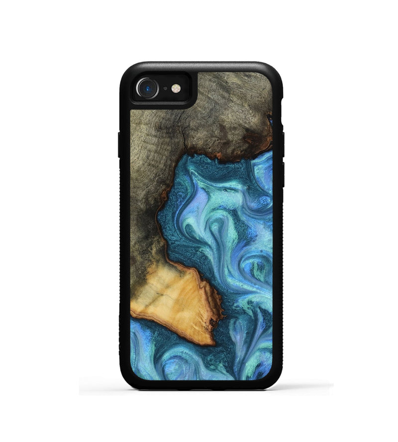 iPhone SE Wood Phone Case - Dilan (Blue, 817142)