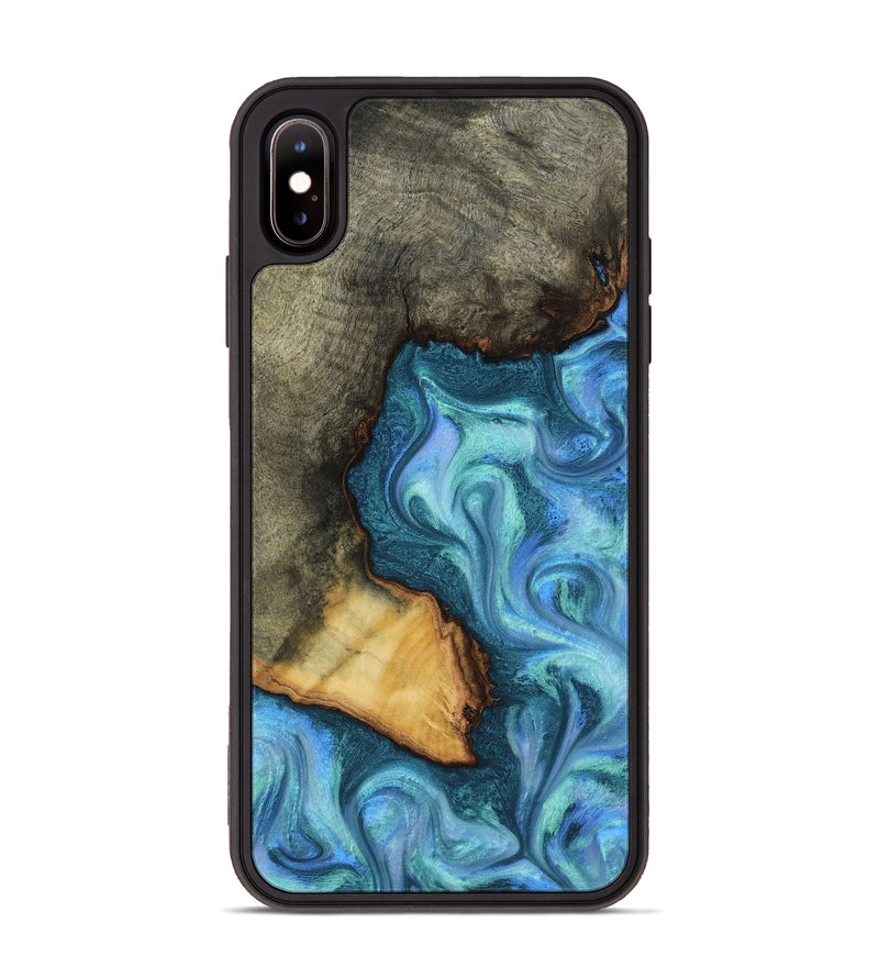 iPhone Xs Max Wood Phone Case - Dilan (Blue, 817142)
