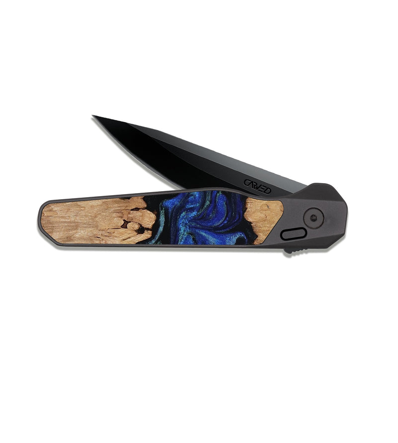 EDC Dark Slate Wood Pocket Knife - Guy (Blue, 817143)