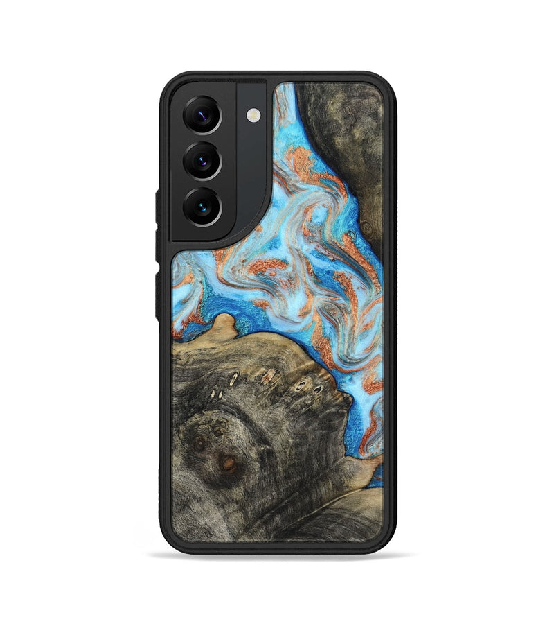 Galaxy S22 Wood Phone Case - Danita (Teal & Gold, 817150)
