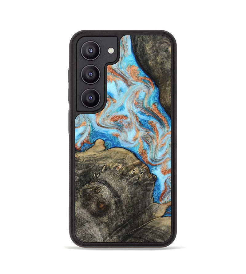 Galaxy S23 Wood Phone Case - Danita (Teal & Gold, 817150)