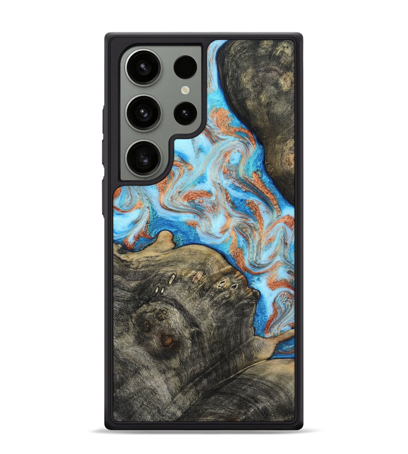 Galaxy S24 Ultra Wood Phone Case - Danita (Teal & Gold, 817150)