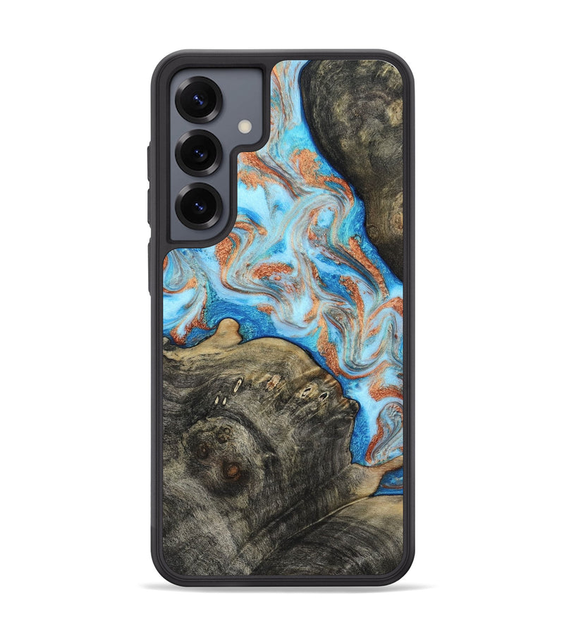 Galaxy S25 Plus Wood Phone Case - Danita (Teal & Gold, 817150)