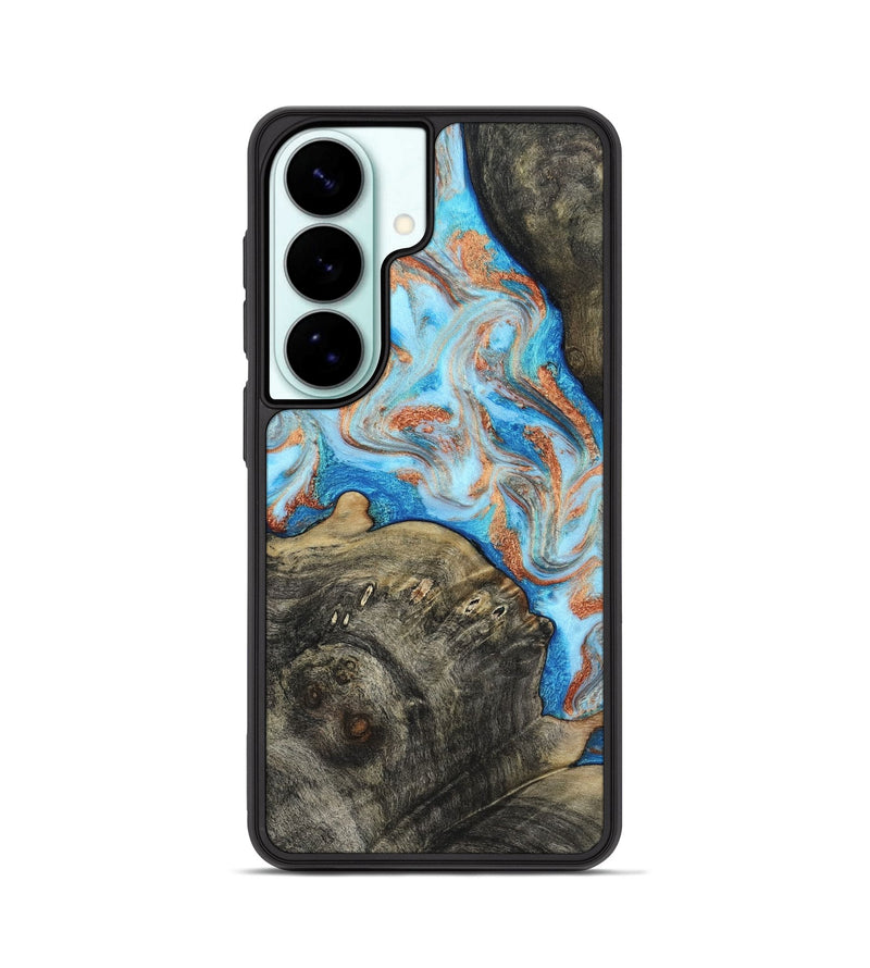 Galaxy S26 Wood Phone Case - Danita (Teal & Gold, 817150)