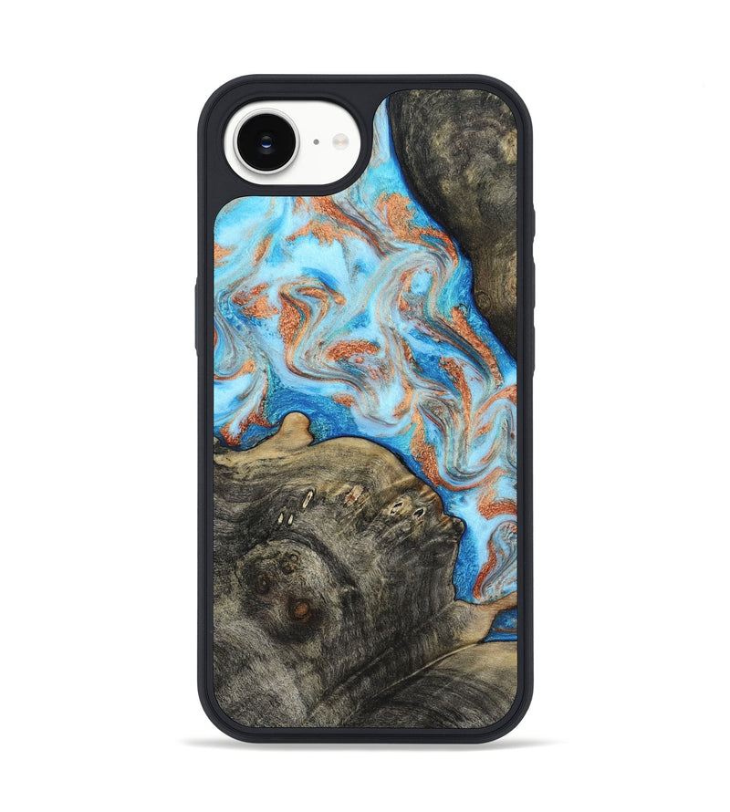 iPhone 17e Wood Phone Case - Danita (Teal & Gold, 817150)