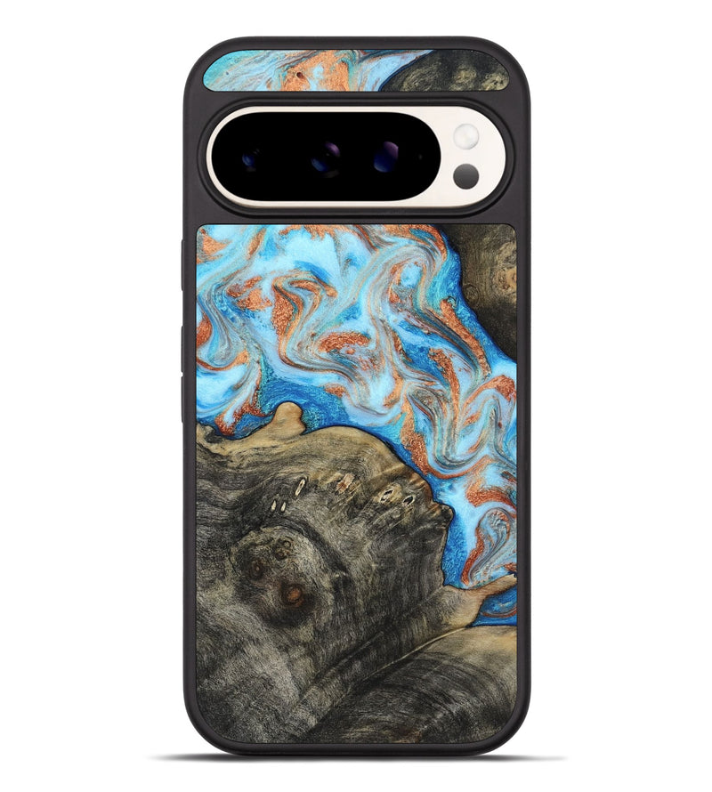 Pixel 9 Pro XL Wood Phone Case - Danita (Teal & Gold, 817150)