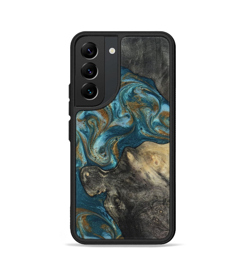 Galaxy S22 Wood Phone Case - Nannie (Teal & Gold, 817151)