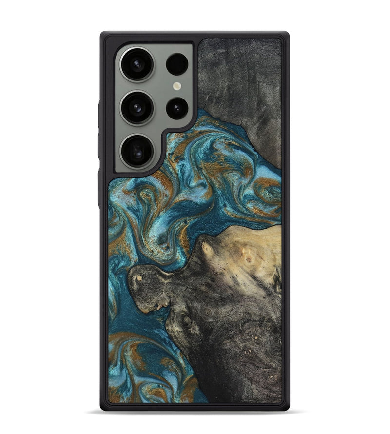 Galaxy S24 Ultra Wood Phone Case - Nannie (Teal & Gold, 817151)