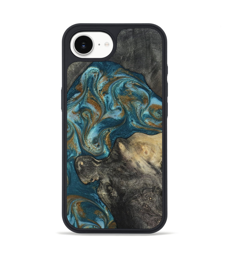 iPhone 17e Wood Phone Case - Nannie (Teal & Gold, 817151)