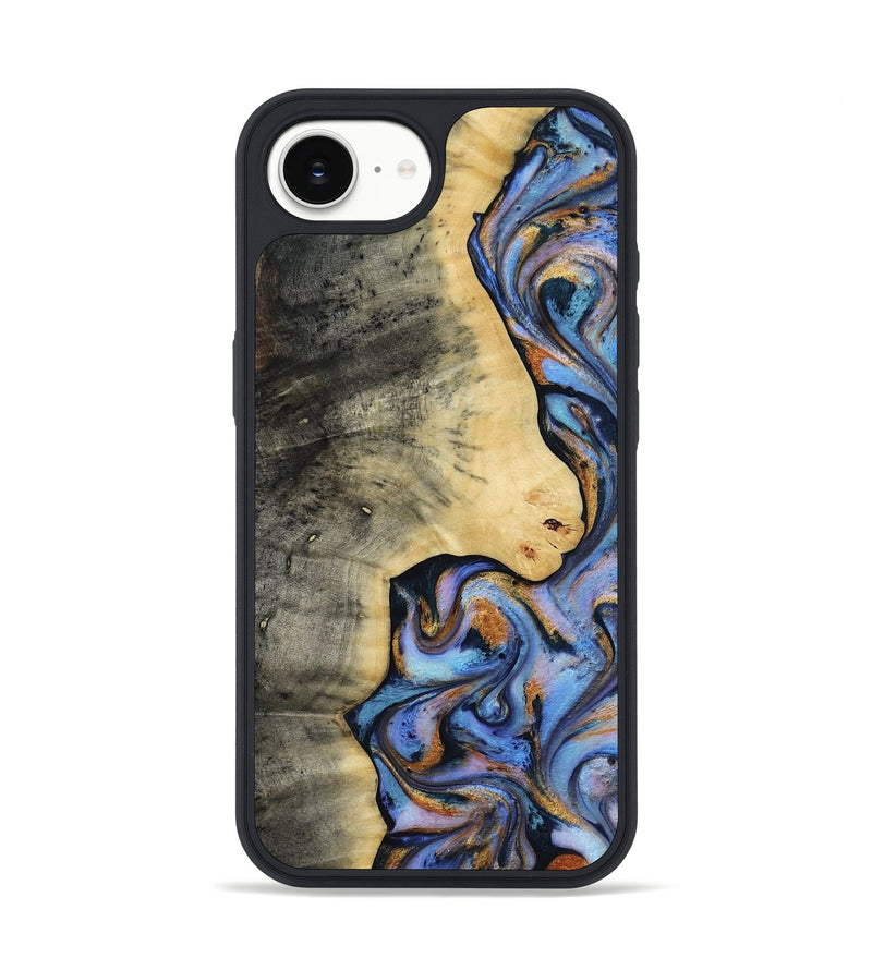 iPhone 17e Wood Phone Case - Zion (Teal & Gold, 817154)