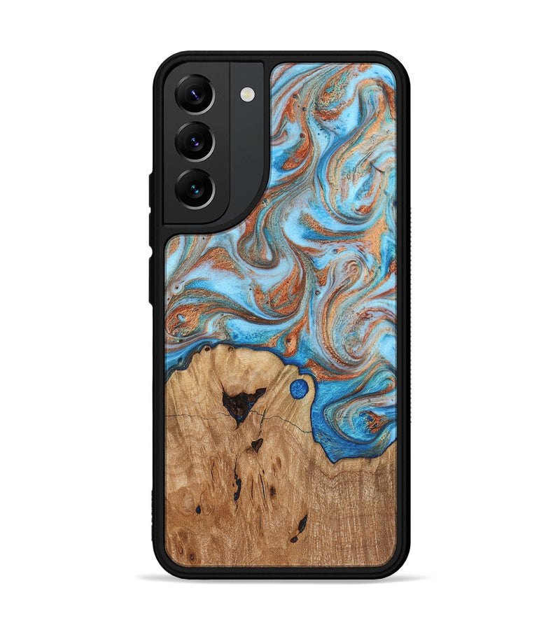 Galaxy S22 Plus Wood Phone Case - Shay (Teal & Gold, 817155)