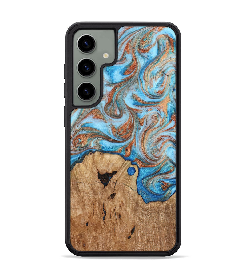 Galaxy S24 Plus Wood Phone Case - Shay (Teal & Gold, 817155)