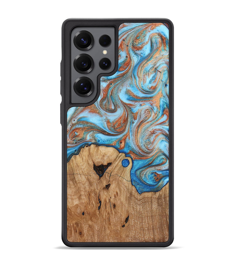 Galaxy S25 Ultra Wood Phone Case - Shay (Teal & Gold, 817155)