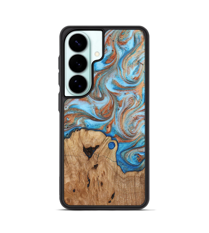 Galaxy S26 Wood Phone Case - Shay (Teal & Gold, 817155)